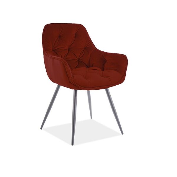 

Кресло мягкое Cherry Matt Velvet металл Черный матовый, бархатная ткань Желтая (Signal TM) Бордо