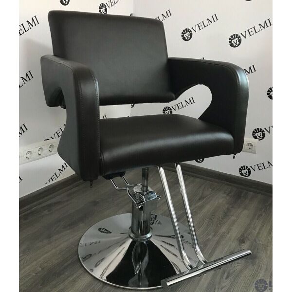 

Кресло парикмахерское Adriana на пневматике Хром Диск с подножкой, КЗ Boom-24 (Velmi TM) Гидравлический