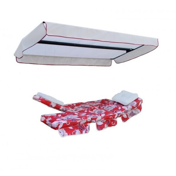 

Комплект для садовых качелей Montreal Молочный/Красный с бежевыми цветами (ОСТ-ФРАН ТМ)