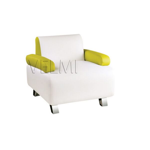 

Кресло для ожидания Hip-Hop кожзаменитель Zeus White и Light Green (Velmi TM)