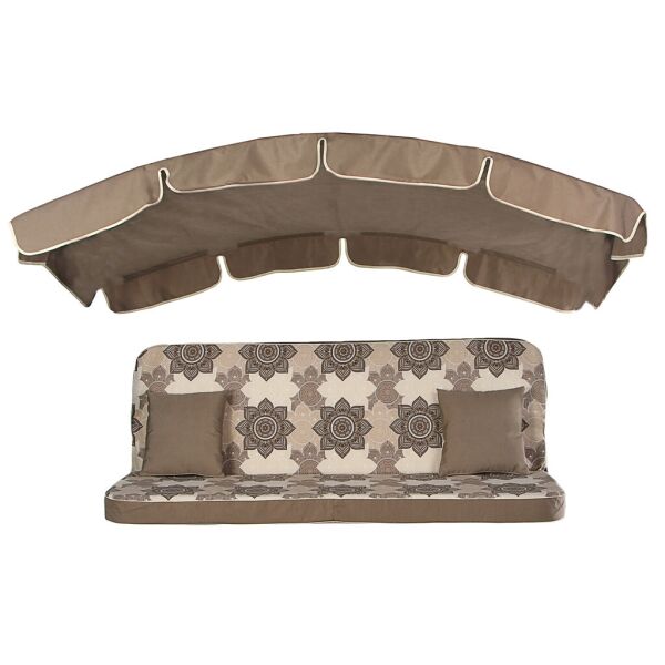 

Комплект для садовых качелей Malta Серый однотон/Оранжевые маки (ОСТ-ФРАН ТМ) Тортора однотон/Коричневые цветы