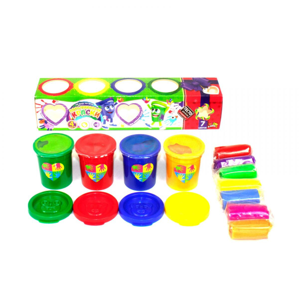 

Набор креативного творчества Dankotoys Пальчиковые краски + тесто для лепки PK-03-01 рус (51975)