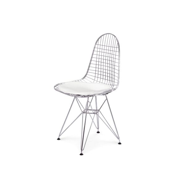 

Стул обеденный Eames DKR (ножки металлические) Хром/Черный (CoolArt-TM) Белый