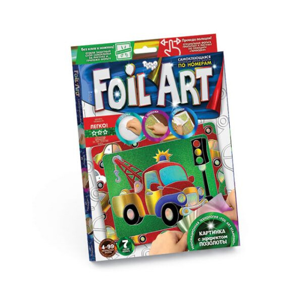

Аппликация разноцветной фольгой Dankotoys FOIL ART Машинка (TOY-38601)
