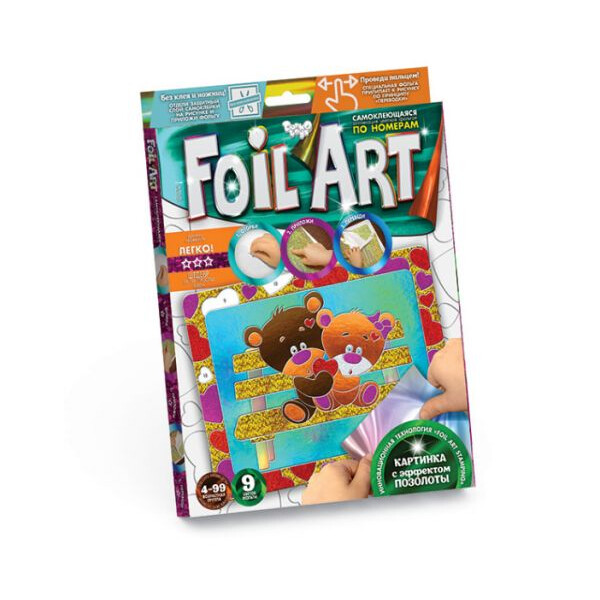 

Аппликация разноцветной фольгой Dankotoys FOIL ART Мишки (TOY-38605)