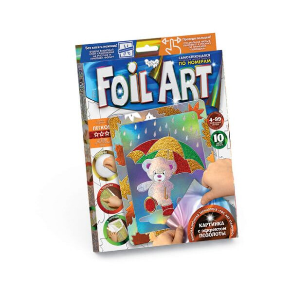 

Аппликация разноцветной фольгой Dankotoys FOIL ART Мишка (TOY-38600)