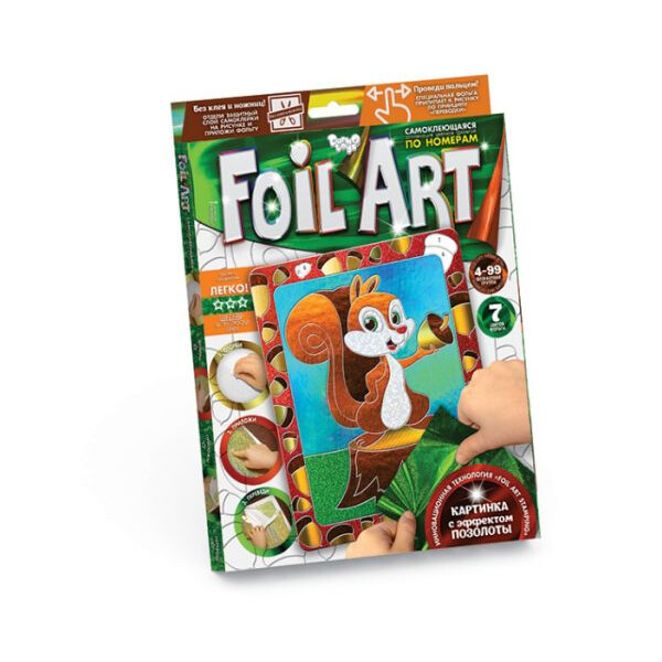

Аппликация разноцветной фольгой Dankotoys FOIL ART Белочка (TOY-38603)