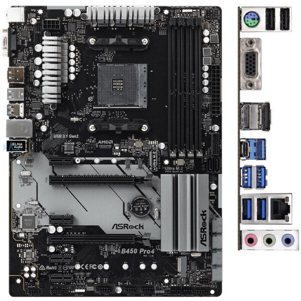 

Материнская плата ASRock B450 Pro4