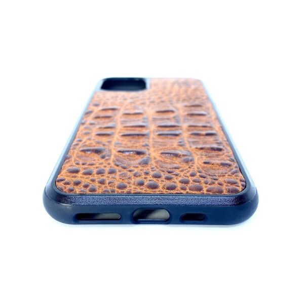 Акція на Чехол CaZe для iPhone 11 Pro Max с тиснением под крокодила Премиум коричневый від Allo UA