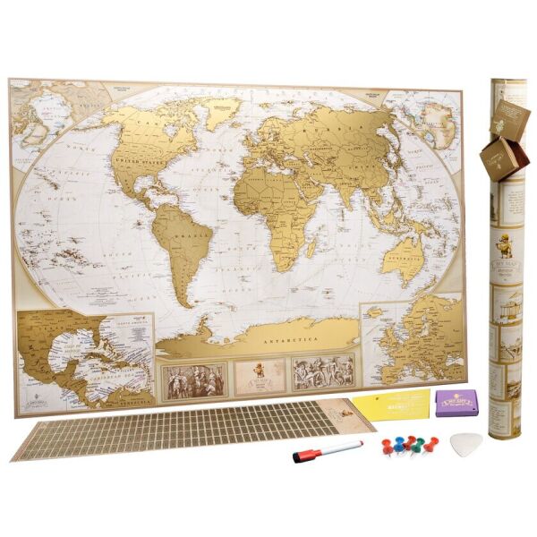 

Подробная скретч карта мира в античном стиле MyGift Antique Edition ENG (CARIBBEAN) в оригинальном тубусе, 88x63cм