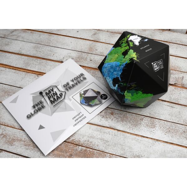 

Об’ємний 3D Пін Глобус MyGift – My Pin Map Globe Black