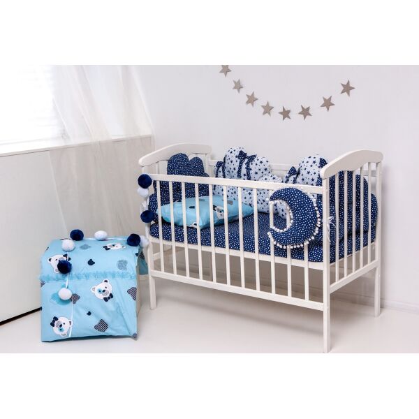 

Полный комплект детского постельного белья в кроватку TeddyBoom Бэйби-Блу 9 в 1