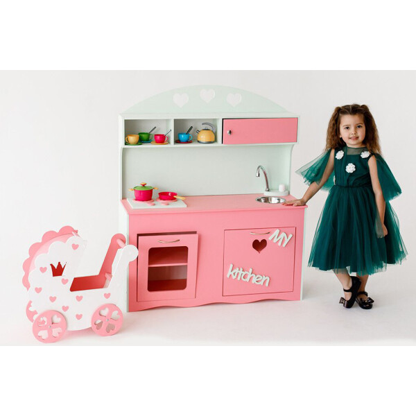 

Детская кухня KiddyRoom Бирюзовая с розовым