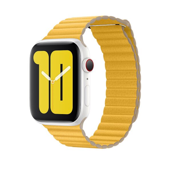 

Ремінець Wemacy Leather Loop для Apple Watch 38mm/40mm Yellow (LL-0010)