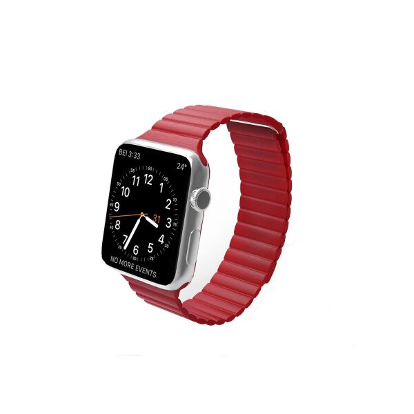 

Ремінець Wemacy Leather Loop для Apple Watch 38mm/40mm Red (LL-0001)