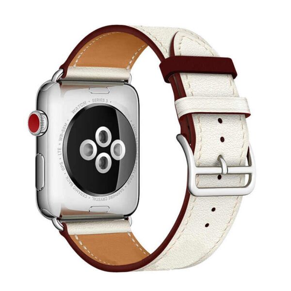 

Ремінець Desay Leather Rivet Clasp для Apple Watch Series 1/2/3/4/5/6 42mm/44mm White (LC-0289)
