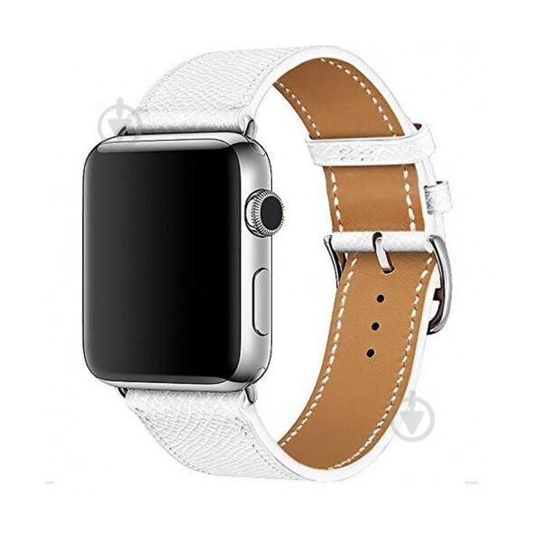 

Ремінець Hermes Leather Loop для Apple Watch Series 1/2/3/4/5/6 42mm/44mm White (LC-0315)