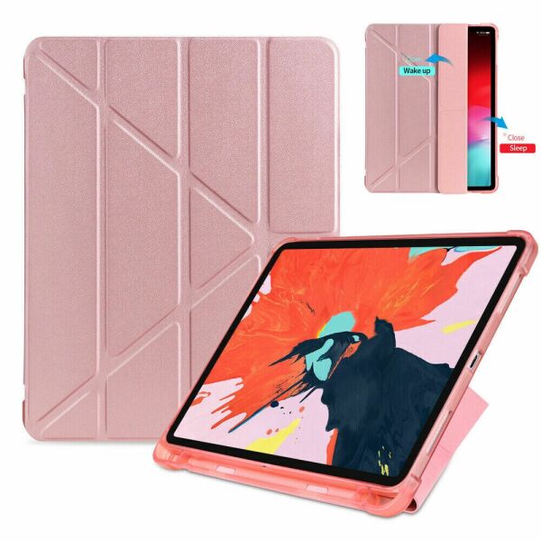

Чохол-книжка Logfer Origami Case Leather pencil groove для iPad Pro 12.9’’ (2020) rose gold (BS-0097)
