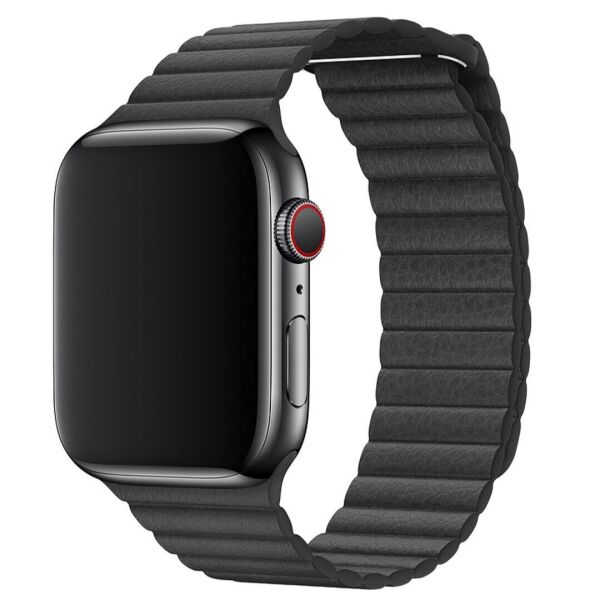 

Ремінець Wemacy Leather Loop для Apple Watch 42mm/44mm Black (LL-0012)