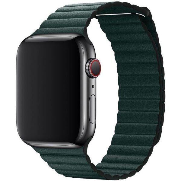 

Ремінець Wemacy Leather Loop для Apple Watch 38mm/40mm Forest Green (LL-0007)