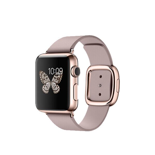 

Ремінець Modern Buckle Leather Loop для Apple Watch Series 1/2/3/4/5/6 42mm/44mm Gold / Pink (LC-0266)