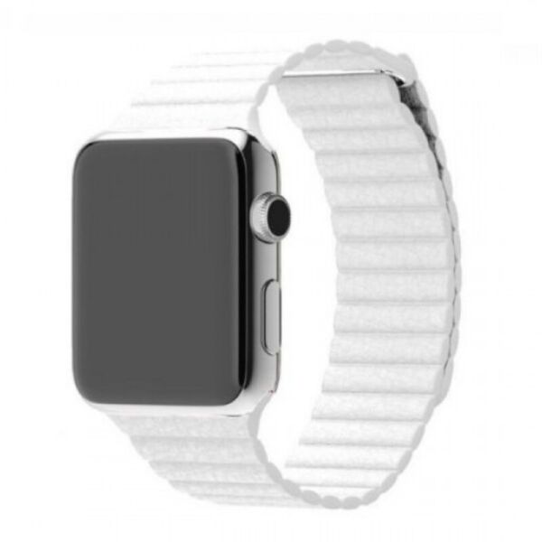 

Ремінець Wemacy Leather Loop для Apple Watch 38mm/40mm White (LL-0005)