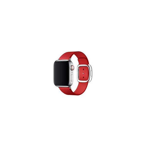 

Ремінець Modern Buckle Leather Loop для Apple Watch Series 1/2/3/4/5/6 38mm/40mm Silver / Red (LC-0254)