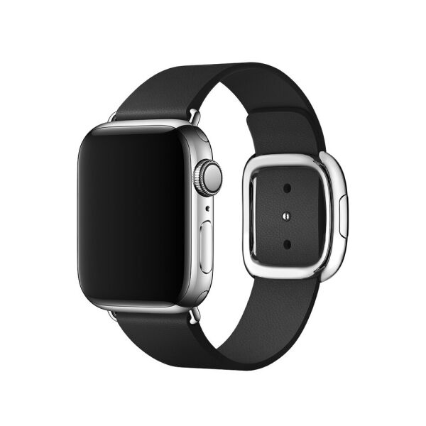 

Ремінець Modern Buckle Leather Loop для Apple Watch Series 1/2/3/4/5/6 38mm/40mm Silver / Black (LC-0247)