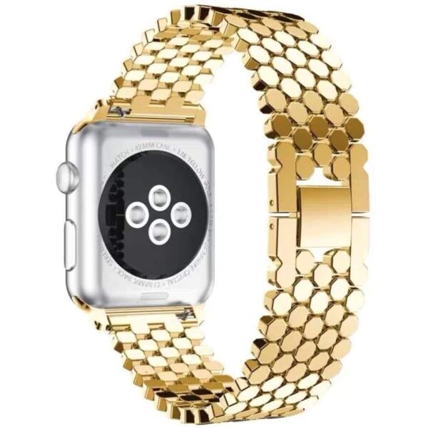 

Ремінець Honeycombs metall для Apple Watch Series 2/3/4/5/6 38mm/40mm Gold (LC-0459)