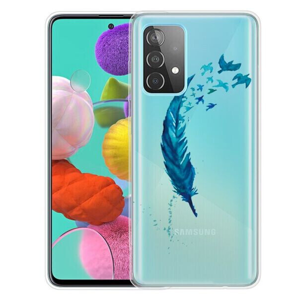 

Силиконовый (TPU) чехол Deexe Pretty Glossy для Samsung Galaxy A32 (А325) - Blue Feather