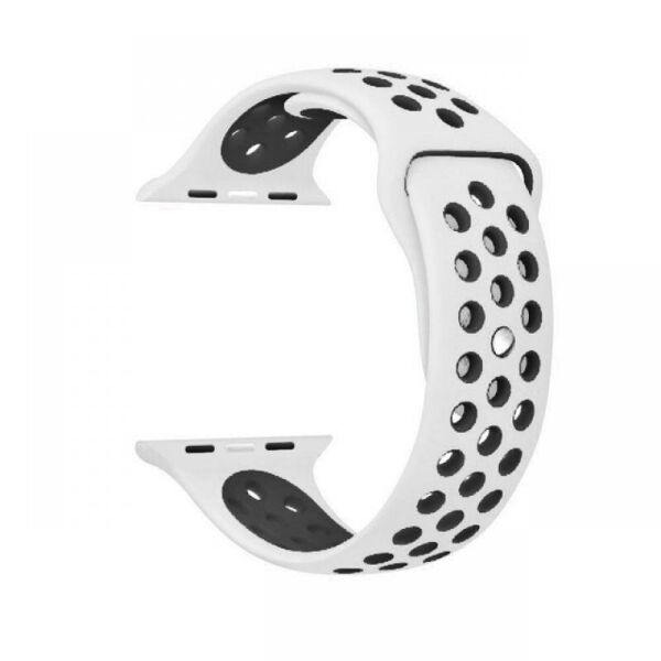

Ремінець Wemacy Nike Sport Band для Apple Watch 42mm | 44mm White/Black (LL-0043)