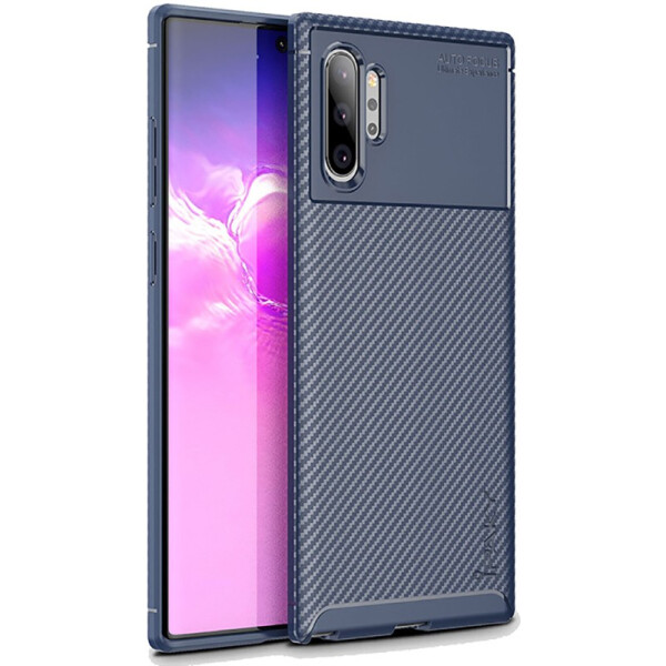 

Чехол-накладка Ipaky Carbon Fiber Series/Soft TPU Case Samsung Galaxy Note 10+ Navy Blue