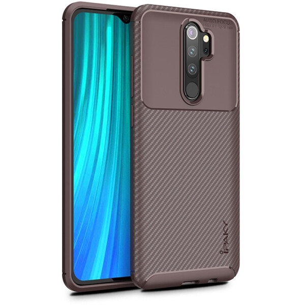 

Чехол-накладка Ipaky Carbon Fiber Series/Soft TPU Case Xiaomi Redmi Note 8 Pro Coffee