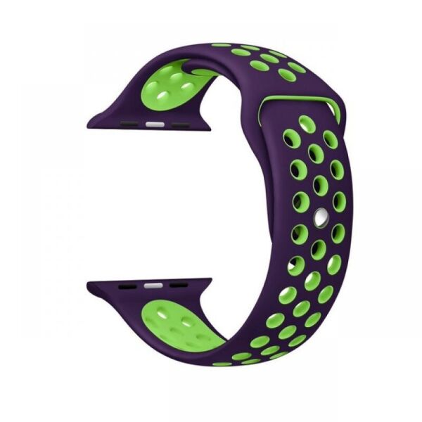 Акция на Ремінець Wemacy Nike Sport Band для Apple Watch 42mm | 44mm Purple/Green   (LL-0054) от Allo UA
