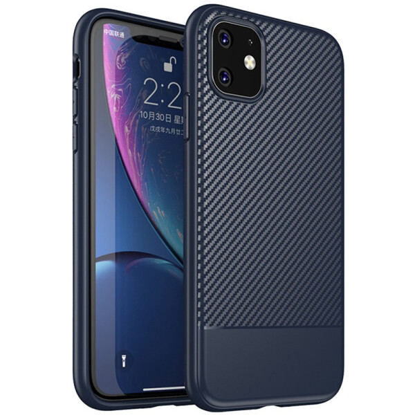 

Чехол-накладка Ipaky Moosy Series/TPU With Carbon Fiber Case Apple iPhone 11 Blue
