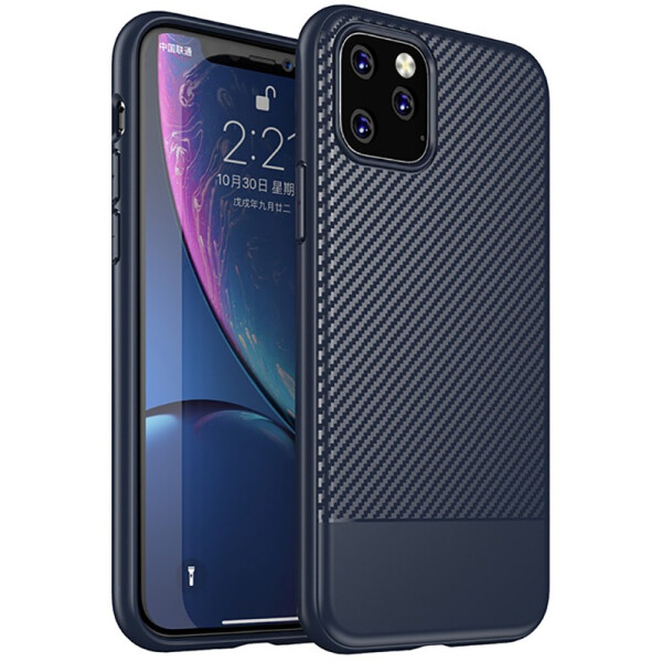 

Чехол-накладка Ipaky Moosy Series/TPU With Carbon Fiber Case Apple iPhone 11 Pro Max Blue