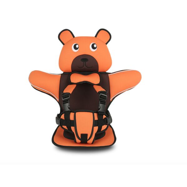 

Детское Бескаркасное Автокресло Child Car Seat в форме Медвежонка оранжевое