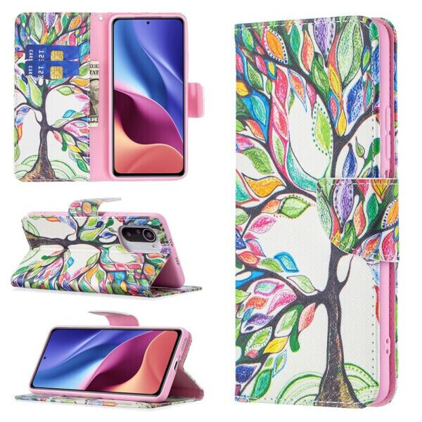 

Чехол-книжка Deexe Color Wallet для Xiaomi Poco F3 / Redmi K40 / Redmi K40 Pro / Mi 11i - Colorful Tree