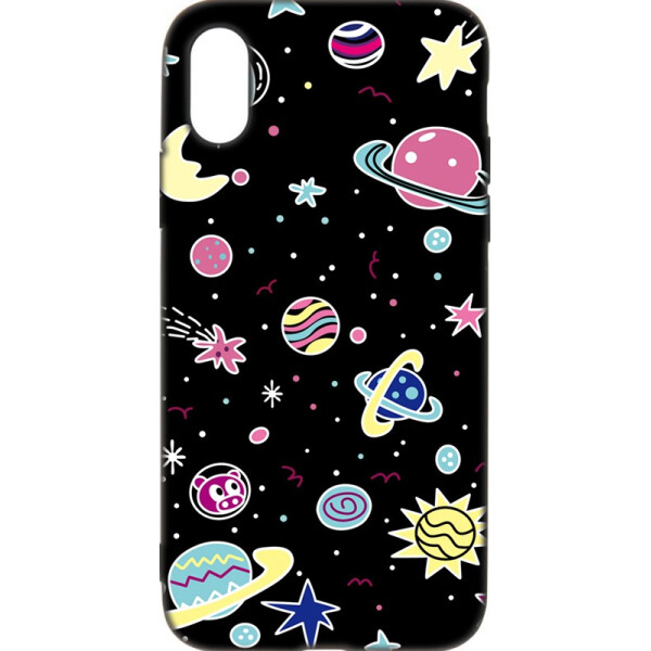 

Чехол-накладка TOTO Cartoon Soft Silicone TPU Case Apple iPhone X/XS Space Planets Black
