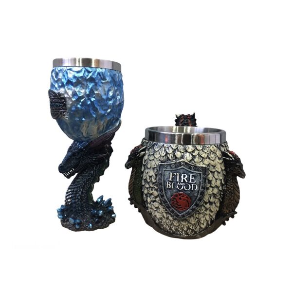

Подарочный набор чашка и бокал 3D Игра Престолов Fire and Blood Дом Таргариен 400/200мл
