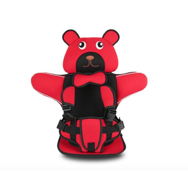 

Детское Бескаркасное Автокресло Child Car Seat в форме Медвежонка красное
