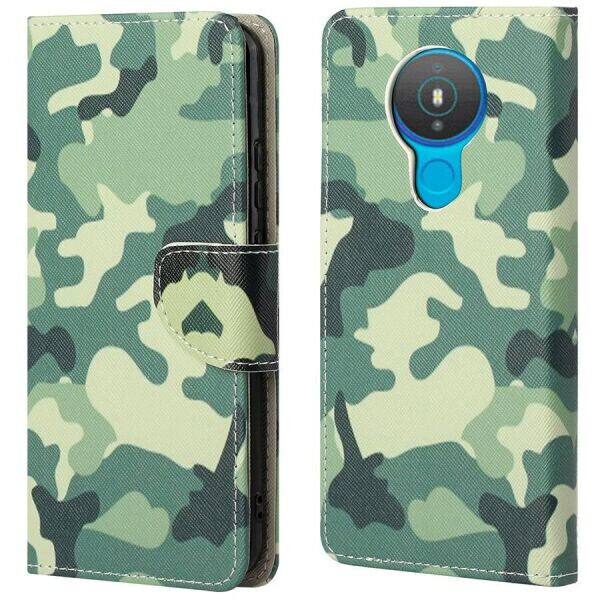 

Чехол-книжка Deexe Color Wallet для Nokia 1.4 - Camouflage Green