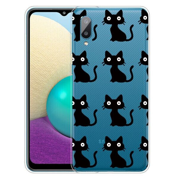 

Силиконовый (TPU) чехол Deexe Pretty Glossy для Samsung Galaxy A02 (A022) / M02 - Black Cats