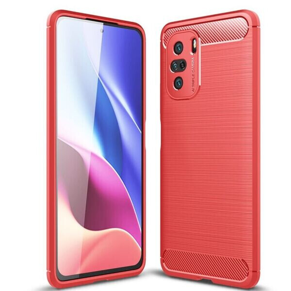 

Защитный чехол UniCase Carbon для Xiaomi Redmi K40 / K40 Pro / Mi 11i / Poco F3 - Red