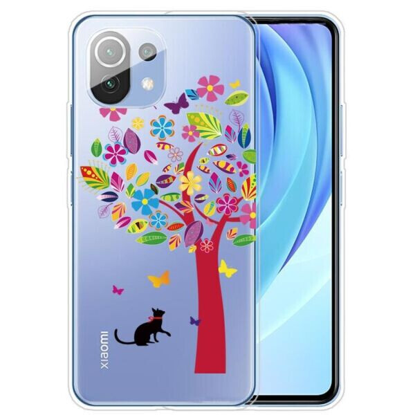 

Силиконовый (TPU) чехол Deexe Pretty Glossy для Xiaomi Mi 11 Lite - Cat and Tree