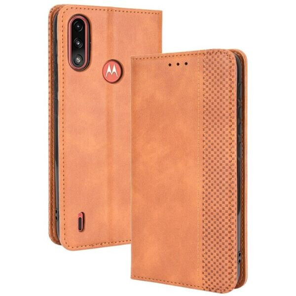 

Чехол Deexe Retro Wallet для Motorola Moto E7 Power - Brown