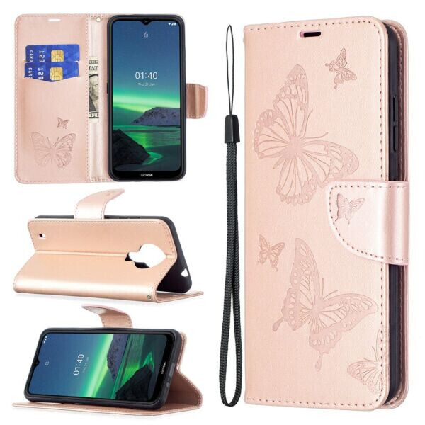 

Чехол UniCase Butterfly Pattern для Nokia 1.4 - Rose Gold