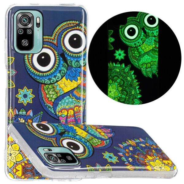

Силиконовый (TPU) чехол Deexe LumiCase для Xiaomi Redmi Note 10 / Note 10s - Owl Pattern Painting