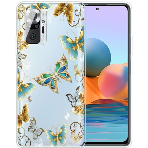 

Силиконовый (TPU) чехол Deexe Pretty Glossy для Xiaomi Redmi Note 10 Pro - Gold Butterfly