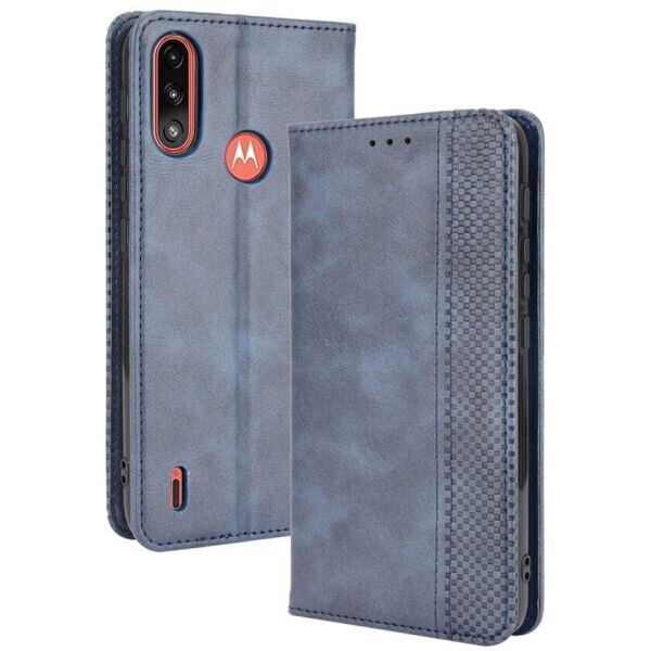 

Чехол Deexe Retro Wallet для Motorola Moto E7 Power - Blue